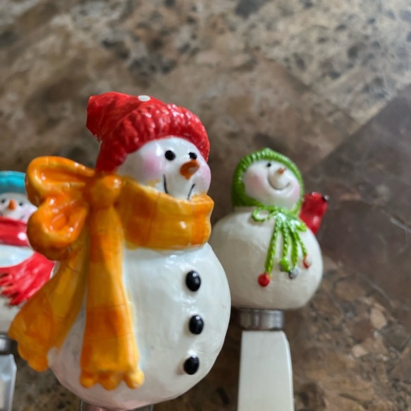 Snowman Cheese Stainless Steel Spreaders Set - Festive Multi-Color - Picture 11 of 12